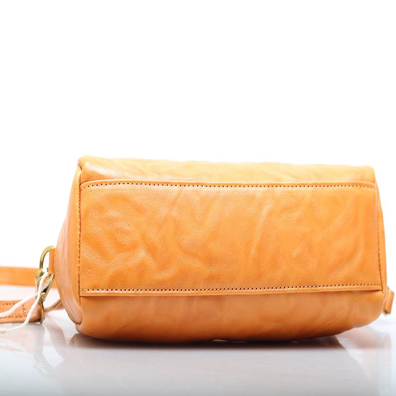 Leather Women'S Bag Cowhide Messenger Bag Vintage Leather Boston Bag Casual Pillow Bag