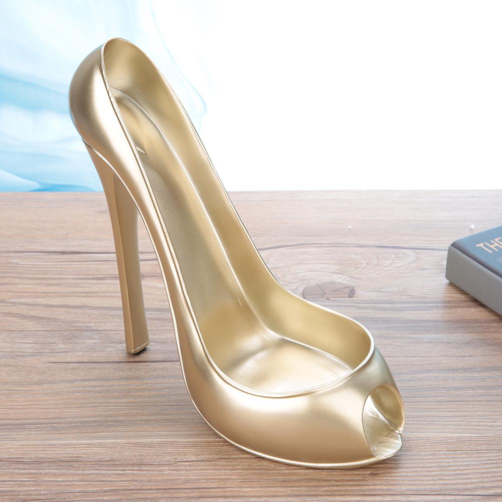 Novelty High Heel Shoe Wine Bottle Holder Storage Wine Rack Home Decor(Golden)