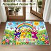 Crystal Velvet Square Rug Custom NameTeletubbies Pattern Non Slip Home Floor Decor Rug
