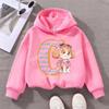 PAW Patrol Child Pink Long- Sleeve Hoodie Girls Skye Polyester Tops Cartoon 26 Letter Printed Pullover Children Birthday Gifts