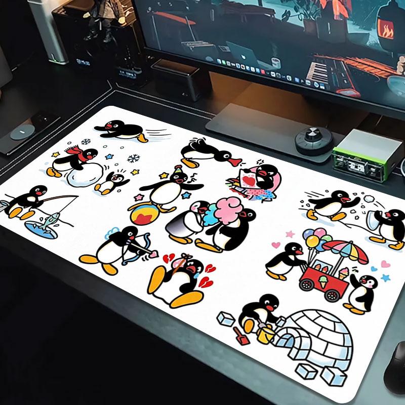 Penguin Adventure Large Size Mouse Pad Large Gaming Table Cushion Nonslip Laptop Tablet Big Mousepad Xxl Mat Mini Pc Playmat With Lock Edge