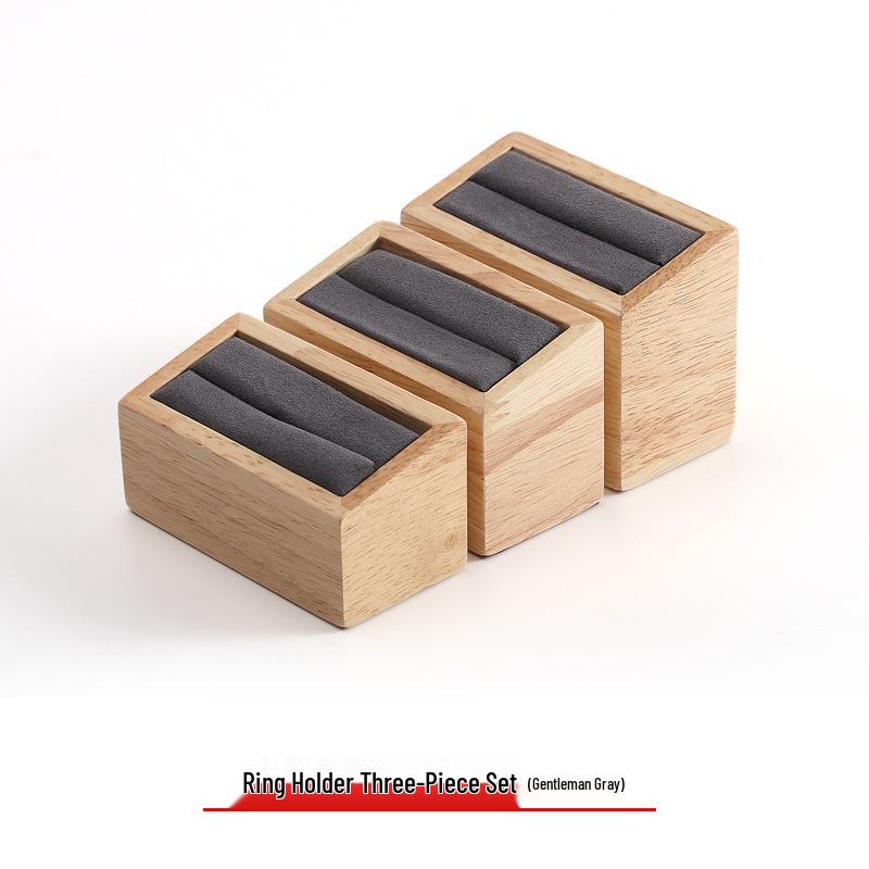 Solid Wood Jewelry Display Stand for Earrings, Rings, and Necklaces with Jade Tray