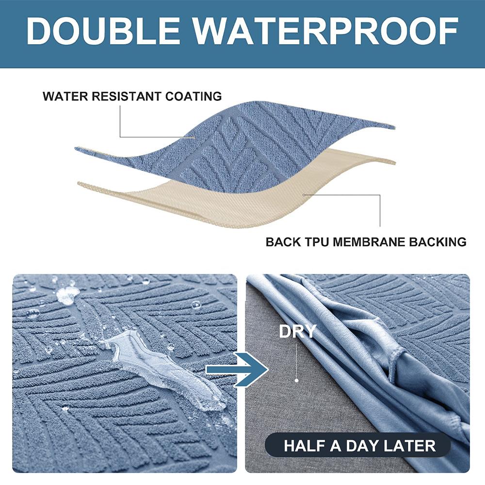 Waterproof Fabric Chair Cover Leaf Pattern Jacquard Chair Seat Slipcover Piain Dining Seat Case with TPU Membrane Restaurant