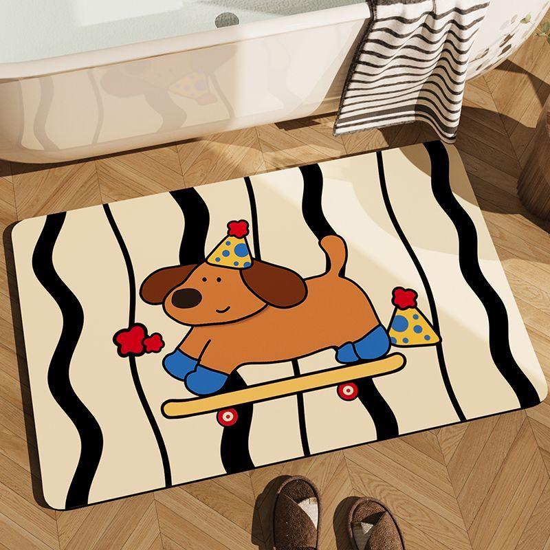 Diatom Mud Cartoon Non-slip Bathroom Bathroom Floor Mat, Water-absorbing and Dirt-resistant Door Floor Mat