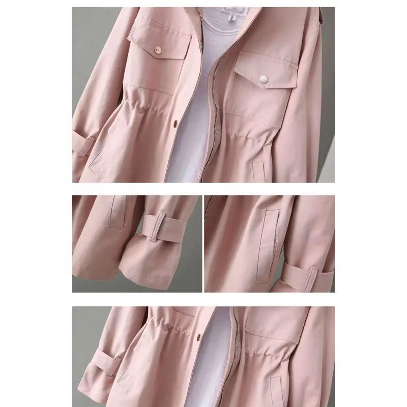 Women Spring Autumn Jacket Loose Oversize Windbreaker Mid Length Outwear Women All Match Trench Coat
