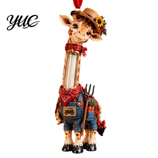 Acryl Hangende Sieraden Giraffe Kerst Geldhouder Ornament, Geldclip Decor voor Ruimtebesparende Kerstboomzak Auto, Schattige Beroepsfiguur, Decoraties