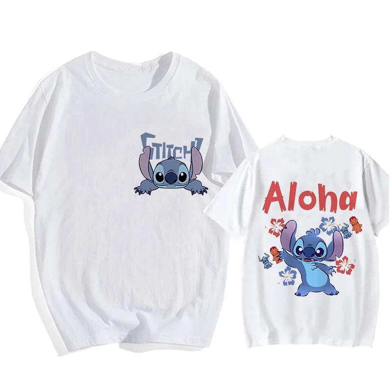 Hip Hop Shirt EU Size Unisex Disney Lilo Stitch Cartoon T Shirt Stitch Cute Unisexga Tshirt Yk Graphic Tshirt Top Tees Clothes