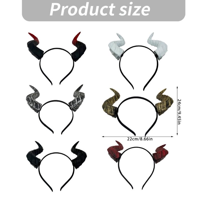Dragon Horn Costume Headband for Theme Party Use, Plastic Horn Hair Accessory with Stage Show and Photo Prop Appeal