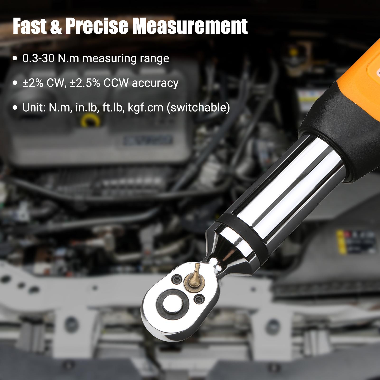 

1Celsius4 Inch Digital Wrench Electronic Wrench with Buzzer and LCD Alarm (0.3-30 N.m)