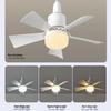 2024 Small Ceiling Fan Light with Removable Blades, E27 Base - Ideal for Bedrooms and Living Rooms