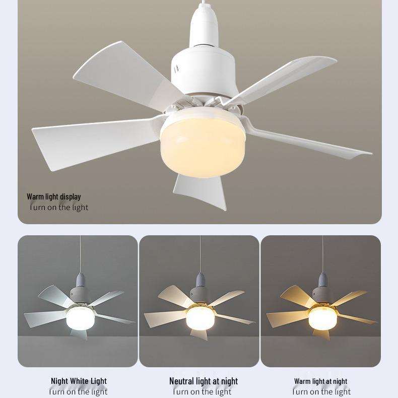 2024 Small Ceiling Fan Light with Removable Blades, E27 Base - Ideal for Bedrooms and Living Rooms