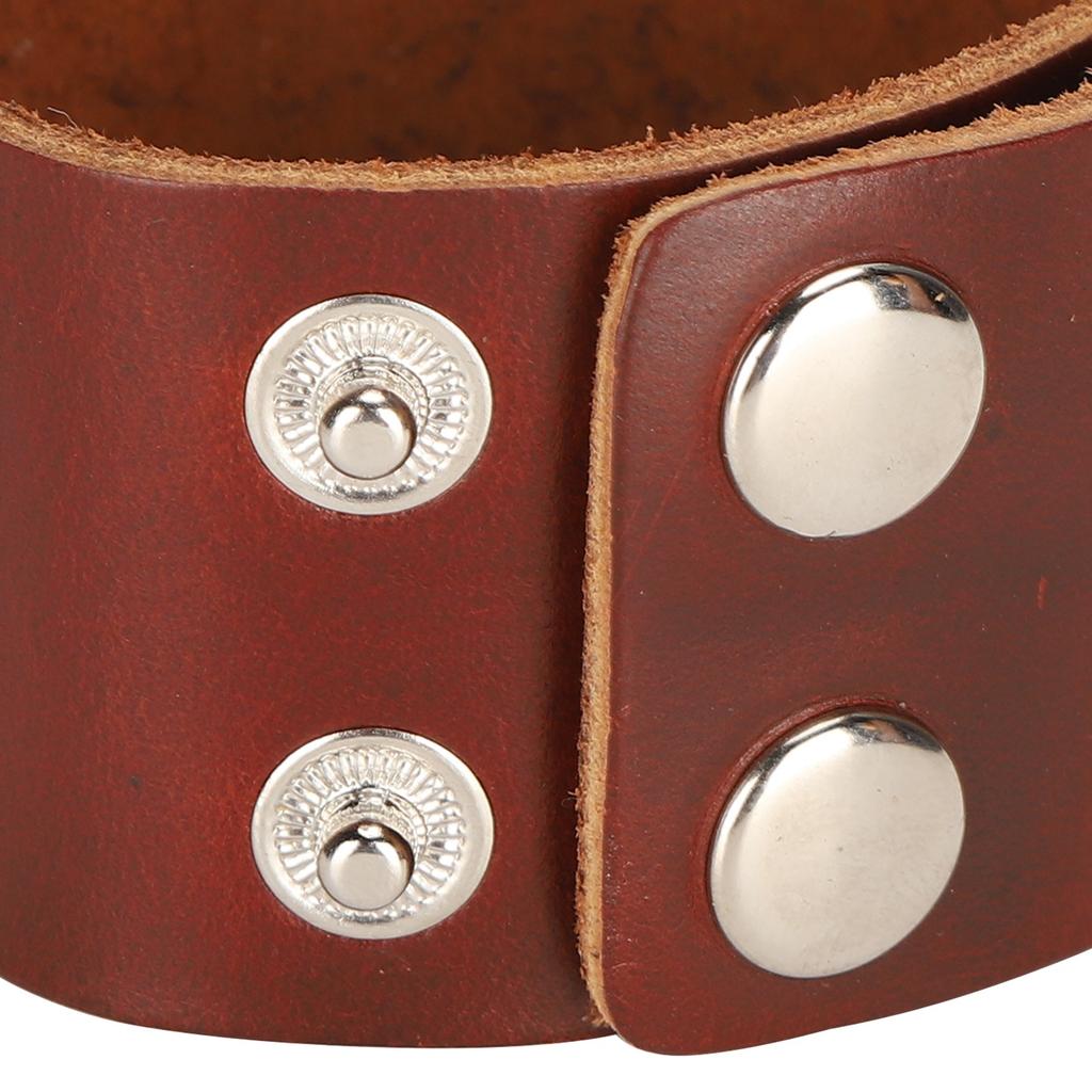   Bracelet Split Leather   Snap Button Rivet   Vintage Wrist Jewelry(Black )