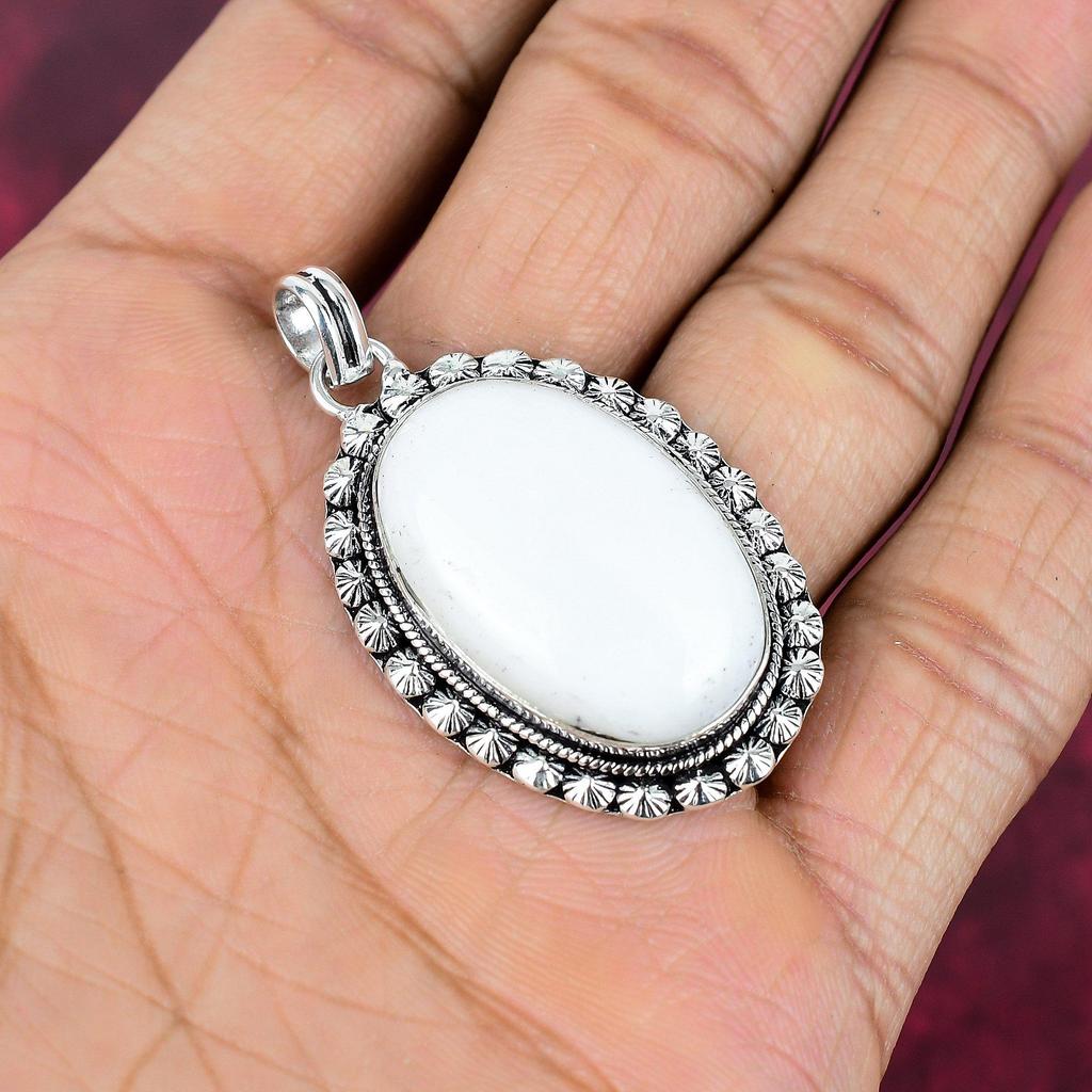 White Coral 925 Solid Sterling Silver Pendant, Handmade Gemstone Pendant Jewelry, Gifts For Wife Brand New Pendant