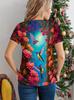 T-shirt da Donna - Colibrì e Grafica Floreale, Design Colorato di Natura Tropicale per Uso Quotidiano Casual