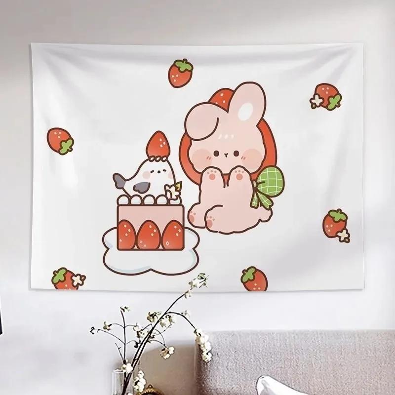 Cute Bear Cartoon Hanging Cloth Office Living Room Tapestry Home Wall Decoration Tapestry