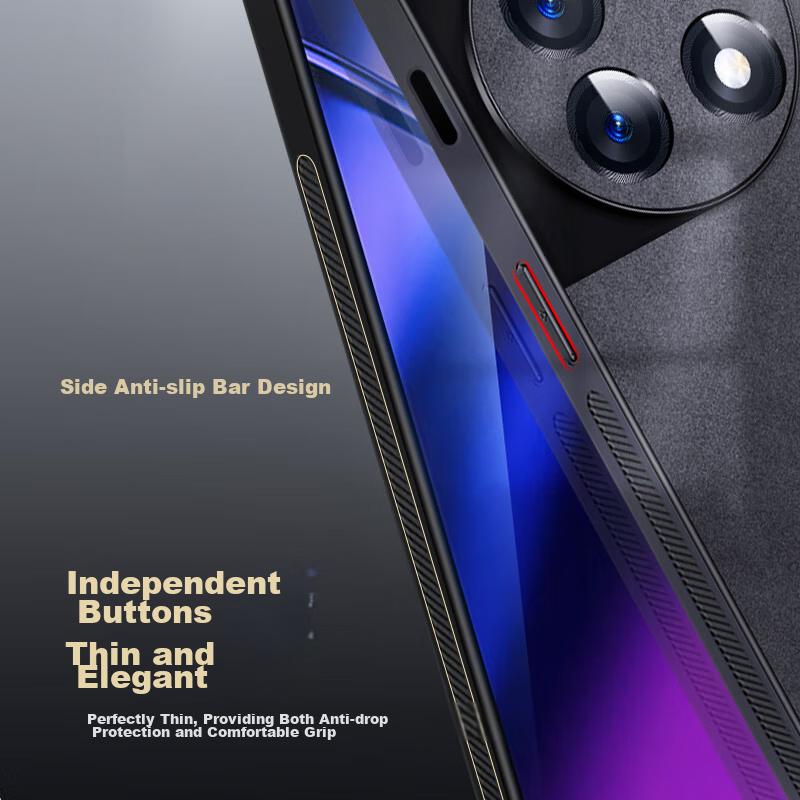 OnePlus 11 Phone Case, OnePlus Shockproof, Full Lens Protection, Soft, Simple Luxury Silicone Outer Case, WoAnd Leather Case, Gray
