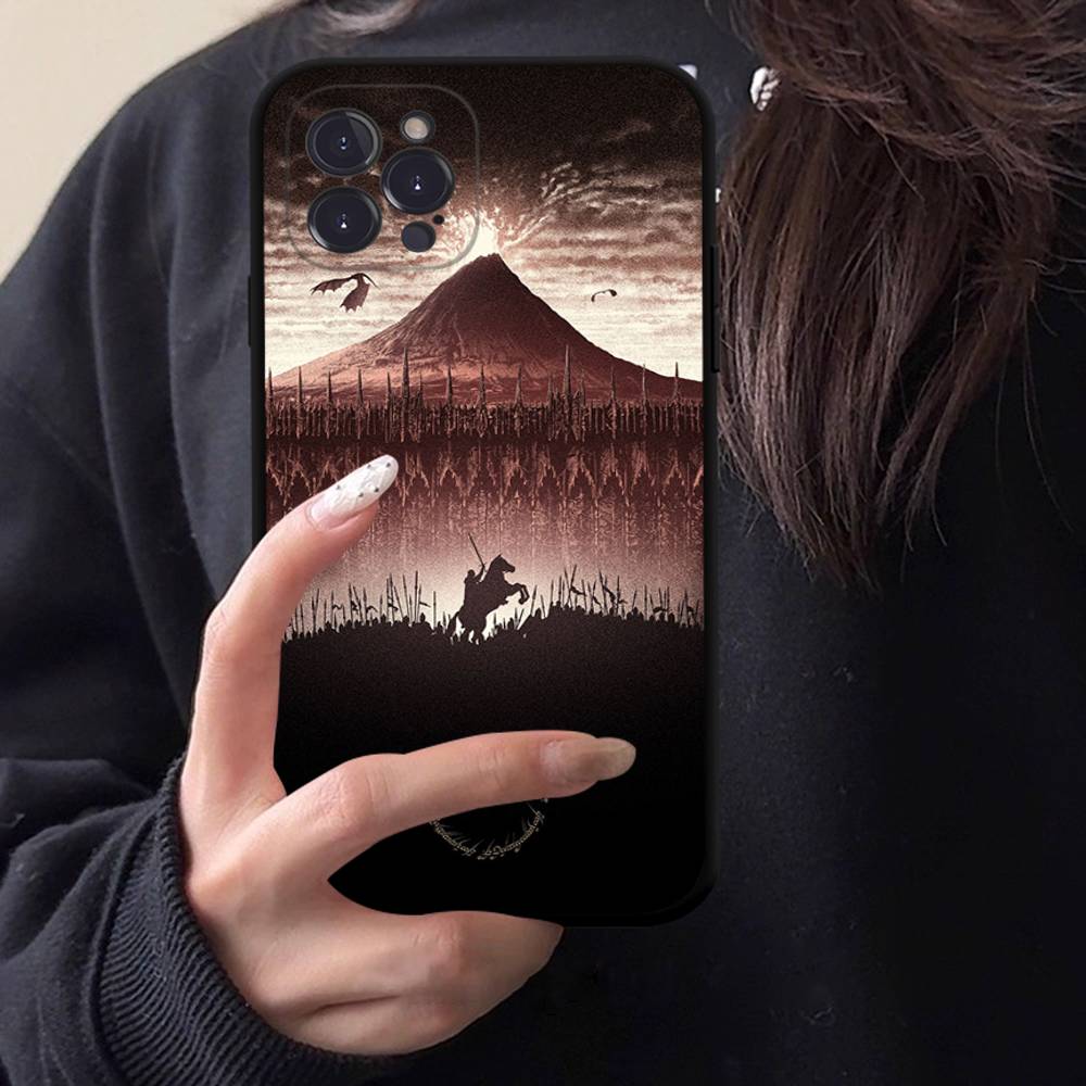 Movie The L-Lord R-Rings Black TPU Phone Case For Iphone17 Air 16 15 14 13 12 Pro 11 Pro Max Plus Protective Lens Cover Case
