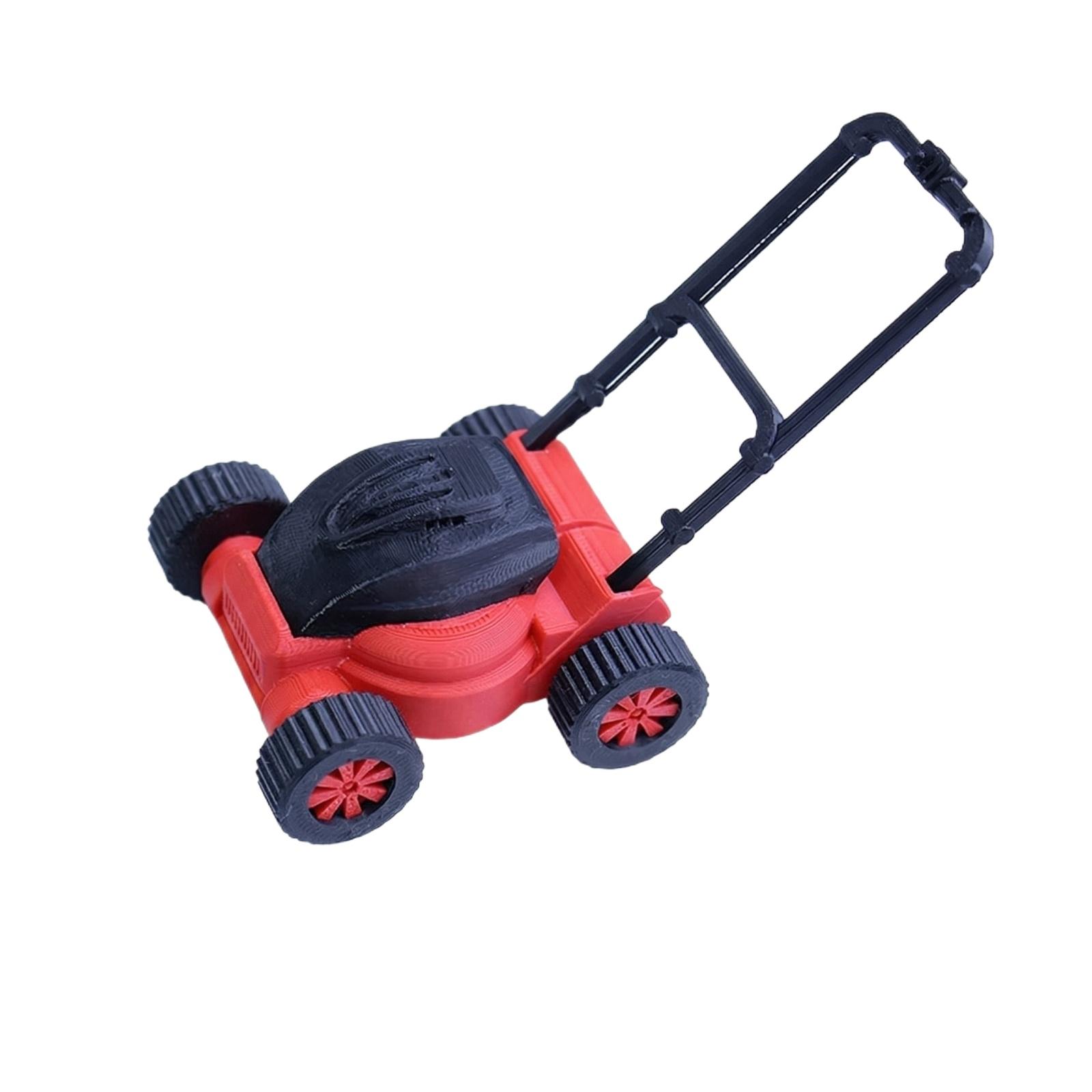 

Miniature Pretend Play Garden Lawn Mower Toy for Kids Push Model Garden Cart Dollhouse Accessory Simulation Outdoor Activity Equipment