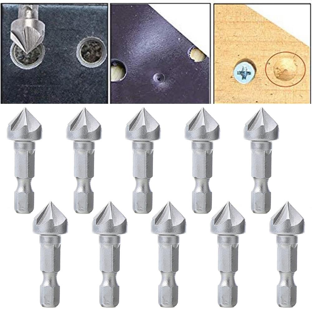 Drill Bit Six Flute Chamfer Bit Hex Countersink Woodworking