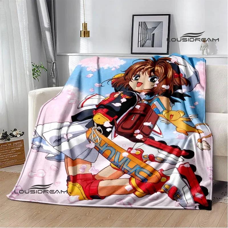 Card Captor Sakura Cartoon Printed Blankets Flannel Soft Cozy Blankets Sofa Bed Blanket Travel Blanket Bedding Birthday Gift
