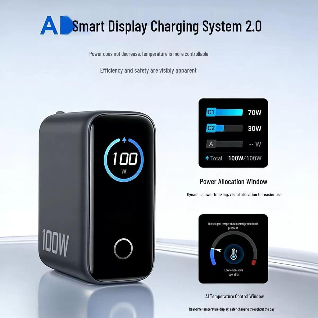 AI-Powered 100W Gallium Nitride Multi-Port Charger for Phones and Laptops