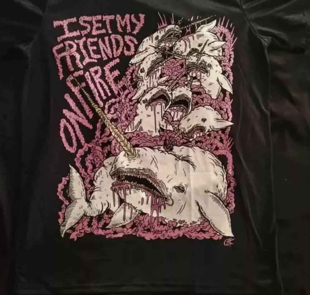 I Set My Friends On Fire Narwhals T-shirt Unisex Skjorta