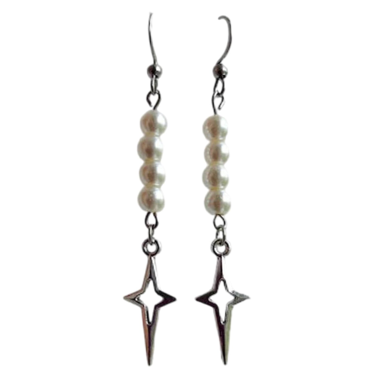 

Элегантные серьги-кисточки из искусственного жемчуга с подвеской в виде звезды для женщин, универсальные модные украшения для повседневного использования на вечеринке