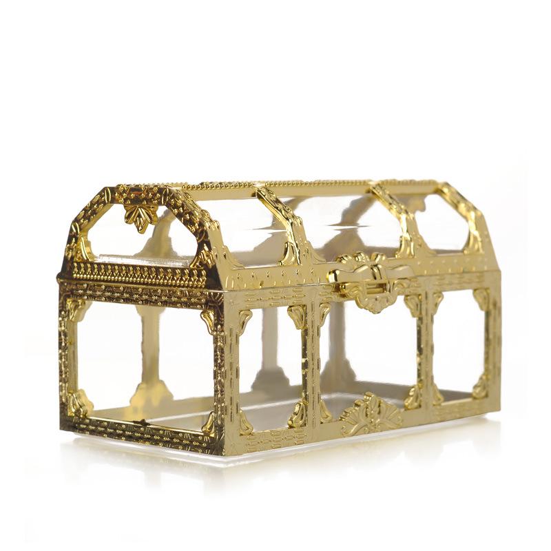 1/3pcsTransparent Pirate Treasure Box Crystal Gem Jewelry Box Storage Organizer Chest Treasure for Jewelry Gem Trinket Box