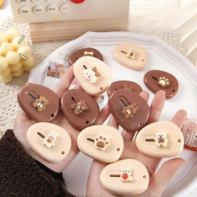 1 Piece Mini Cartoon Utility Knife Beige Coffee Color Bear Cat Paw Rabbit Box Cutter for Student Potable Scrapbook Paper Cutter