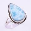 Natural Republic Larimar Gemstone Handmade 925 Sterling Silver Ring S.9" K6f84