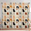 Cartoon Cat Printed Curtains Christmas Decorations Bedroom Living Room Home Decoration Curtain Made Of Polyester Washable Sitting Ready