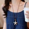 Women Long Neck-hanging Starfish Necklace Seaside Holiday Adjustable Rope Chains Starfish Pendant Necklaces