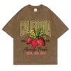 California Sweet And Juicy Washed Retro Snow Tops Man Casual Tee Clothes T-Shirts Casual Summer T-Shirt Cotton Loose T Shirt