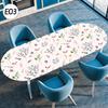 Oval Elastic Edged Waterproof TableCover Floral Printed Tablecloth Party Decor Reusable Kitchen Dining Table Cloth Wedding Decor