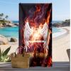Rammstein Custom Beach Towel, Print Your Name Text Lightweight Absorbent Towel for Swimming Travel