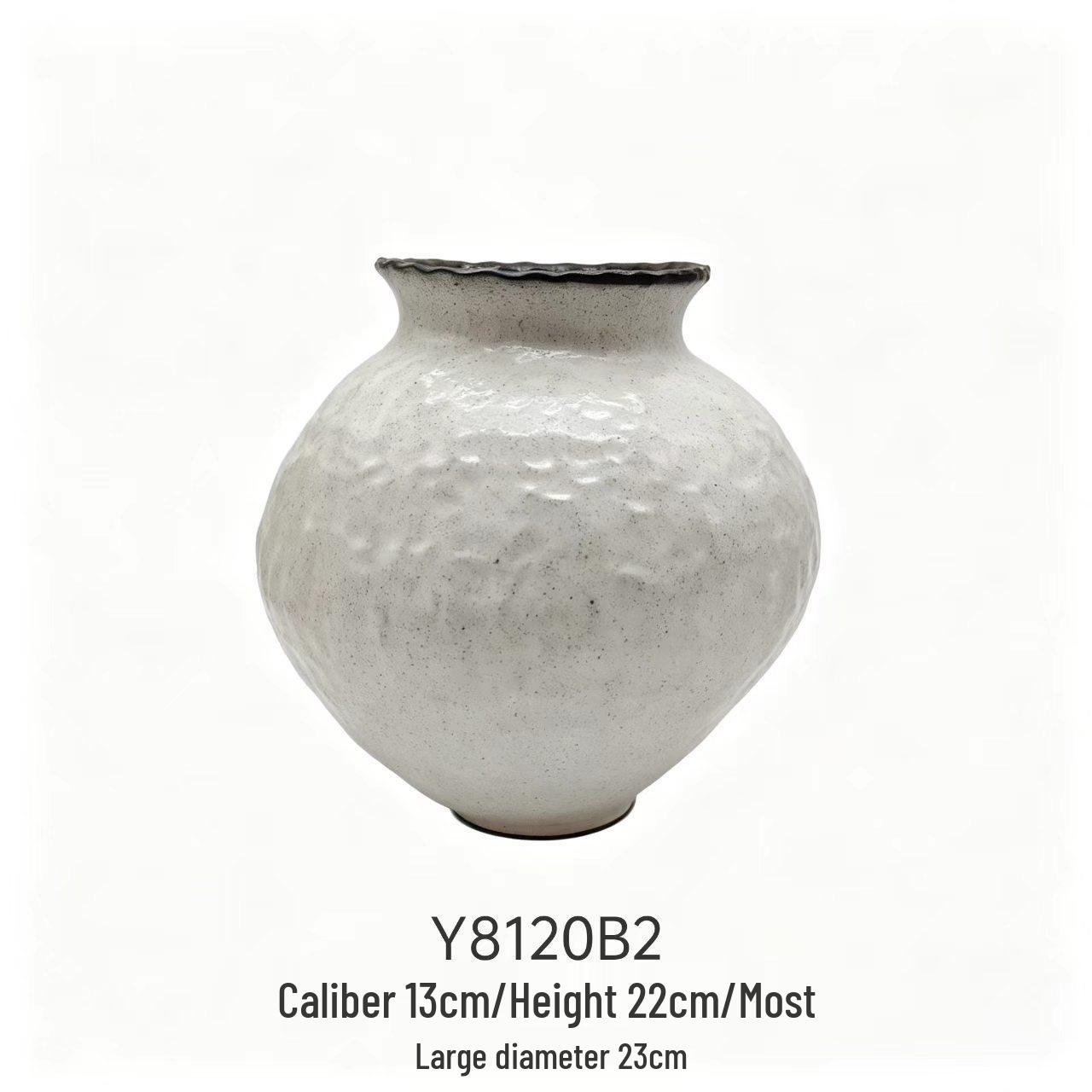 Wabi-Sabi Retro Ceramic Vase for Hotel or Tea Room Flower Arrangement