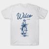 Men Black Print T-shirt Wilco-Band No-Cut Transfer Paper Print Cotton Tshirt