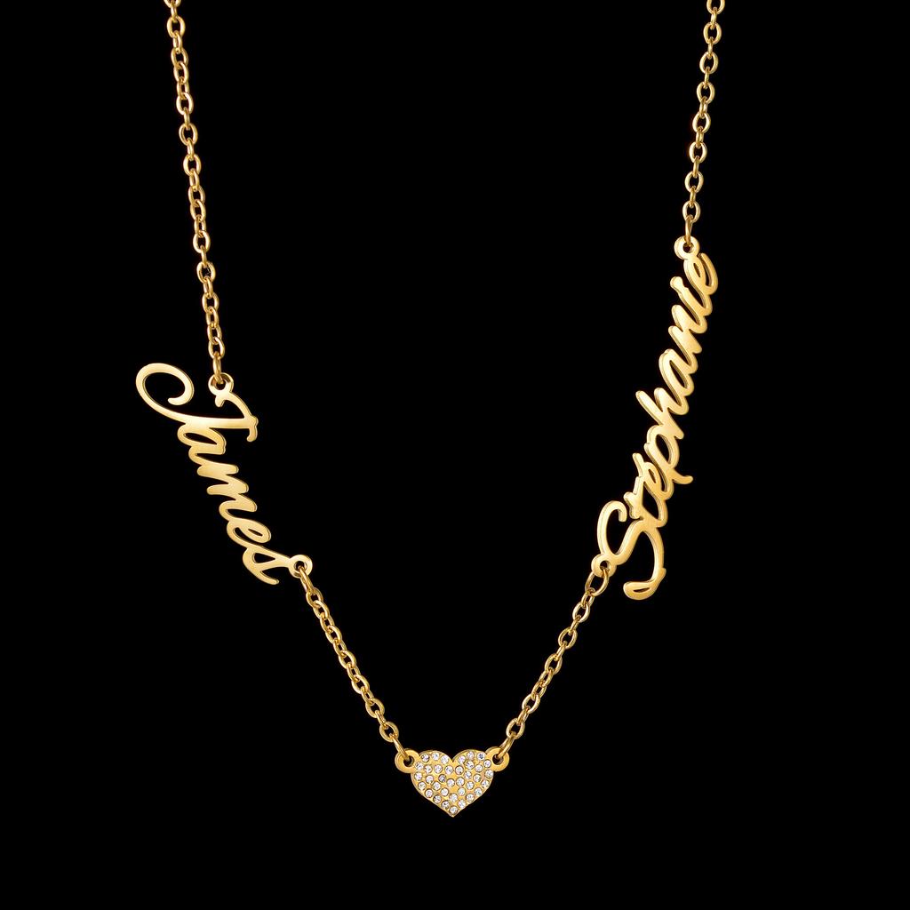 Collar Atoztide Personalizado con Múltiples Nombres para Mujer, Gargantilla Personalizada con Ojo Azul de Zirconia, Cadena de Acero Inoxidable, Joyería, Regalo