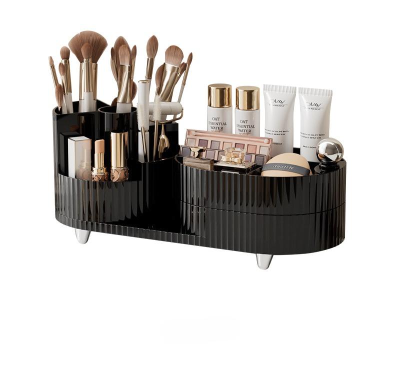 Cosmetic Organizer Makeup Storage Box Desktop Dustproof Rotating Pen Holder Layers Large Capacity Jewelry Lipstick Makeup Boxes