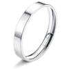 Fansilver S925 Sterling Silver Rings for Women Men 18K White Gold Plated Stackable Statement Thin Plain Thumb Ring Wedding Bands