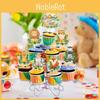 Forest Theme Animal Tiger Elephant Fox Pattern Cake Decoration Paper Plugin
