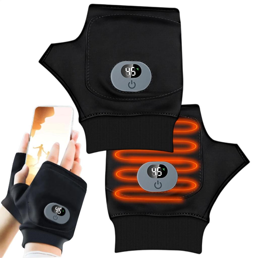 1 Pair Electric Heated Gloves 3-Temperature Control Rechargeable Hand Warmer For Winter Sports Outdoor Hiking Cycling