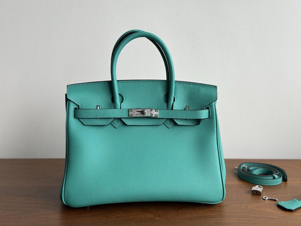 30cm Bronze Togo Leather Top Layer Cowhide Fashion High-End Large Capacity Handbag Single Shoulder Strap Womens Bag