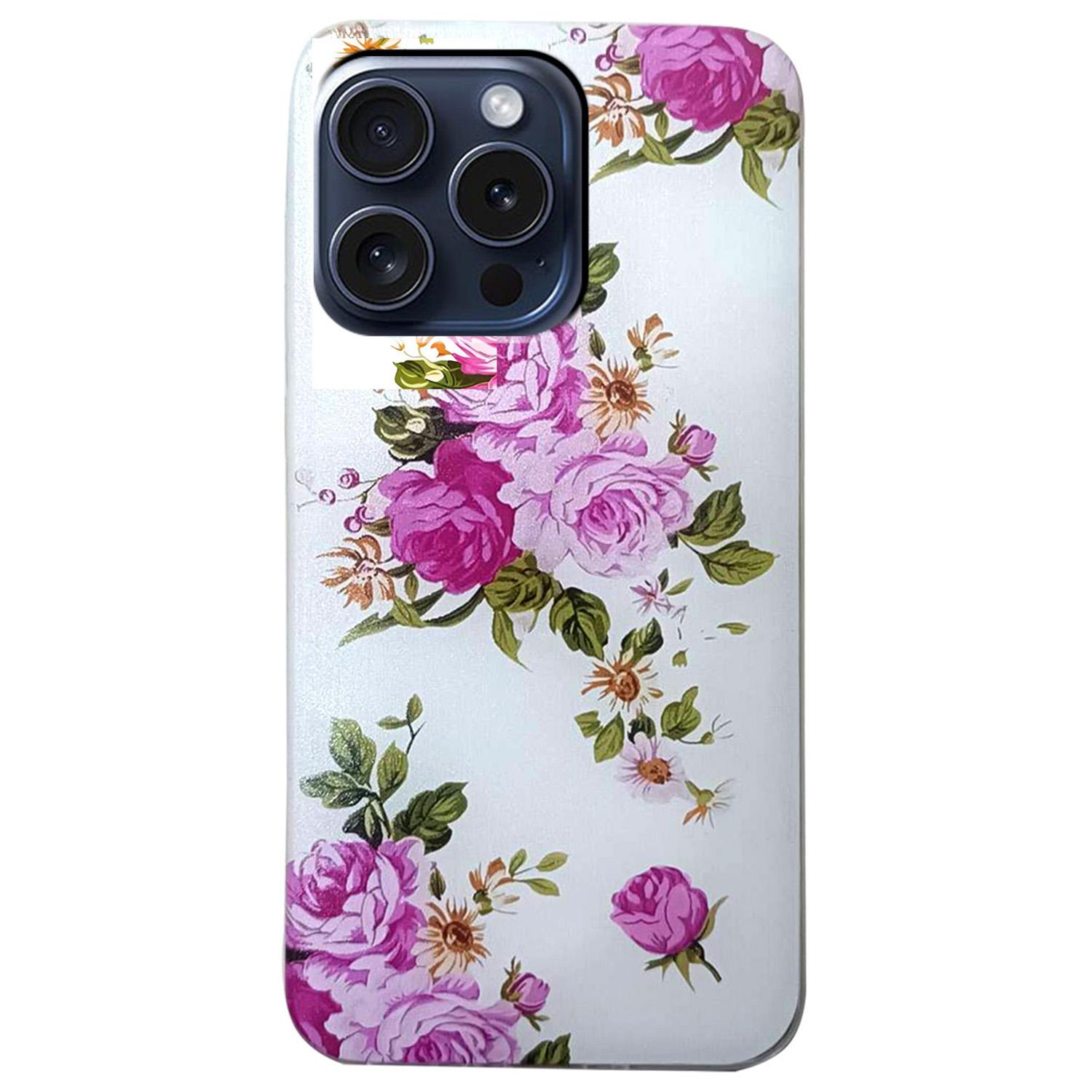 

For iPhone 16 Pro Max Case Pattern Printing Cell Phone TPU Back Cover Rose Flower
