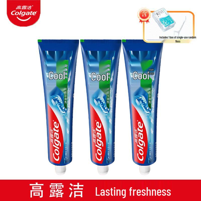 Colgate Triple Mint Ice Cool Toothpaste with Floss (3 x 120g)