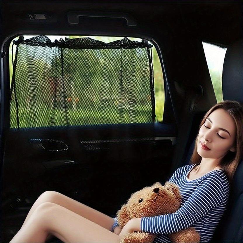 1/2pcs, Car Side Window Sunshade, Mesh Suction Cup Type Car Sunshade, Suspension Drawstring Design, Suitable for Year-round Use.