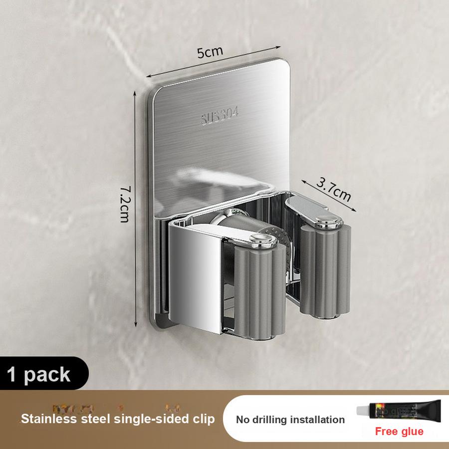 

4 pcs Bucket Hook Broom Holder Wall Mounted Hook Stainless Steel Non-Perforated 5*7.2*3.7cm серебряный