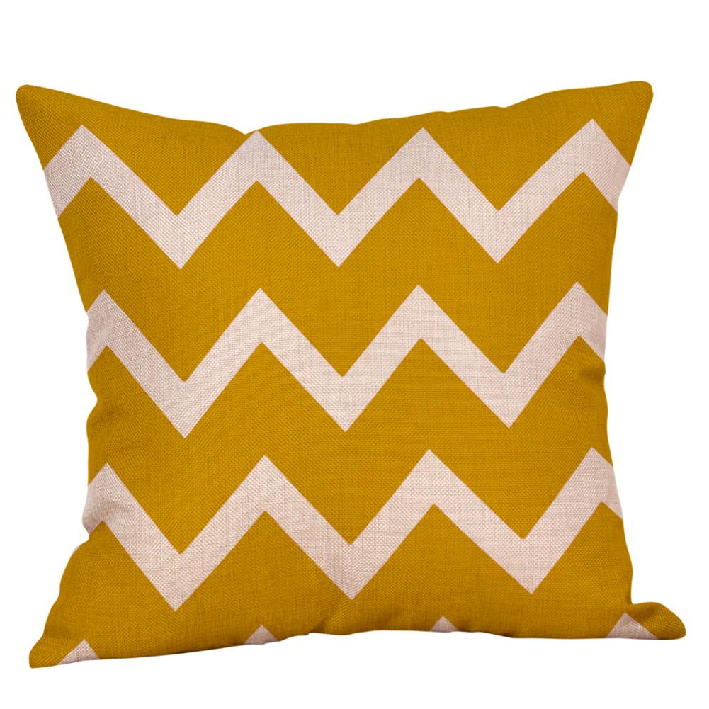 Mustard Pillow Case Yellow Geometric Fall  Cushion Cover  Decorative