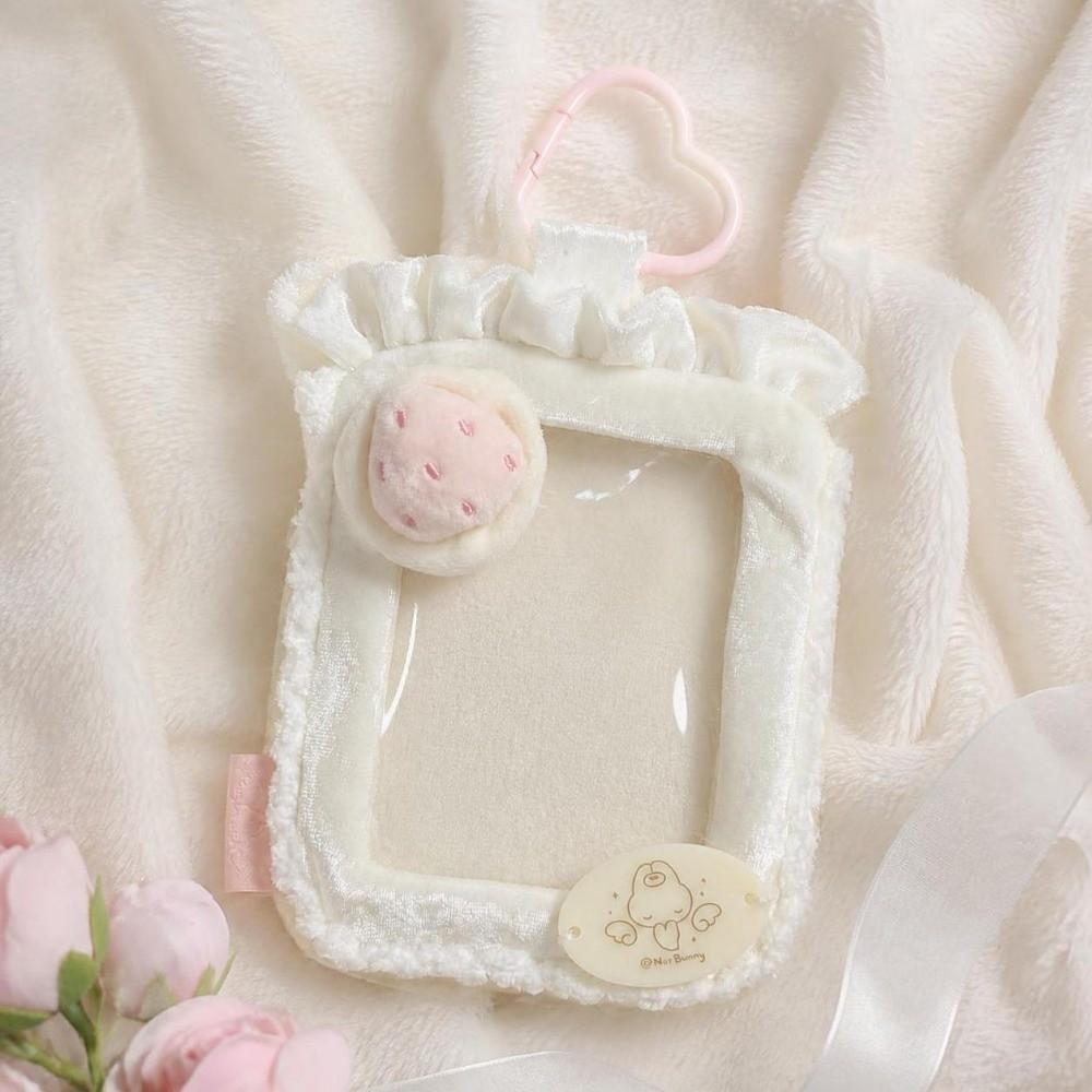 Kawaii Clear Window Storage Pouch Zipper Closure Strawberry Cake Bag Anime Merch