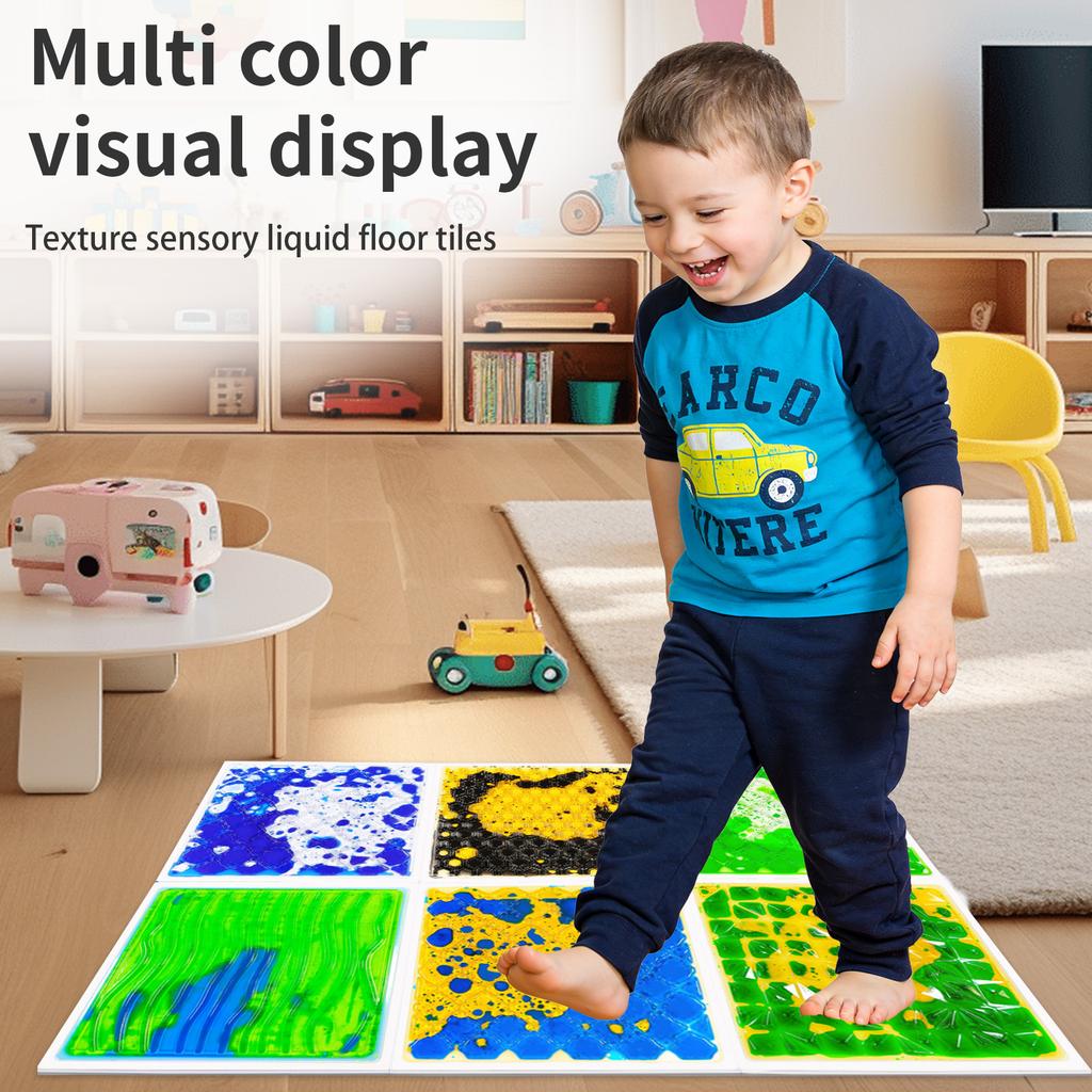 Custom Early Education Texture Sensory Liquid Floor Tiles Zoned Sensory Training Tiles Institution Professional Teaching Tiles